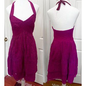 Cynthia Steffe Halter Dress / Vintage Y2K / Purple Cotton Dress / Size 2 / EUC